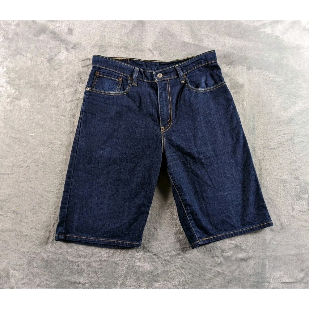 Levis 569 Shorts Mens 32 Blue Denim Dark Wash Skate Loose 11" Inseam Jort Casual